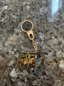 Schlüsselanhänger Ritter auf Pferd gold und schwarz - Bild 1 von 2