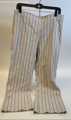 Pantalones de mujer Calvin Klein a rayas beige y negro - talla XL Foto 1 de 4