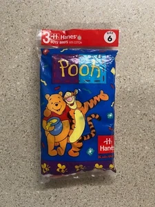 Hanes Winnie the Pooh 3 Pair Boys size 6 Briefs Underwear 1998 New Tigger - Picture 1 of 2