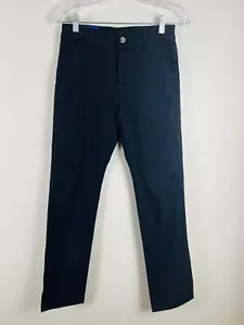 Izod XL (14) Big Boys Black Flat Front Regular Stretch Adjustable Dress Pants - Picture 1 of 4