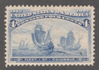 1893 US SC 233 Fleet of Columbus 4c Ultramarine MLH XF OG - Image 1 of 3