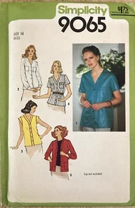 Simplicity 9065 Vintage Women’s Shirt Pattern Size 14 - Picture 1 of 2