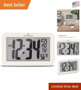 Battery Powered Atomic Wall Clock - 9-Inch, Temperature Display & Easy Mounting - Picture 1 of 8