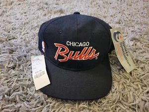 NWT Chicago Bulls Sports Specialties Script Snapback Hat Cap Vintage Mint - Picture 1 of 17
