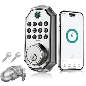 LNDU Fingerabdruck Tastatur Smart Türschloss Griff Set & Tastatur Riegel Bluetooth APP - Bild 1 von 12