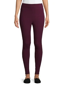 Time And Tru Womens Ribbed Leggings Maroon/Wine High Rise Fitted XS, S, M, L, XL - Picture 1 of 6