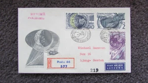 CZECHLOSOVAKIA 1965 SCOTT 1291 TO 1295 REG. ADDR FDC INT. QUIET SUN YEAR (2) - Picture 1 of 4