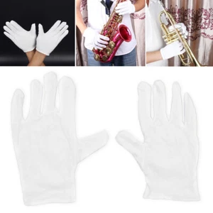 1 Pair Pure Cotton White Gloves for Saxophone / Clarinet / Flute  Performance - Picture 1 of 10