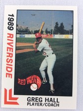 1989 Riverside Red Wave-California League-BEST Baseball Card-Greg Hall