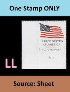 US 6016 Flag F plate single LL (from sheet) MNH 2025 - Picture 1 of 3
