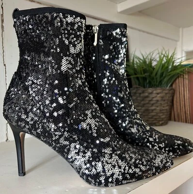 Calcetín Sam Edelman Negro Olson Galaxy Lentejuelas Stiletto Botín Talla 9 Foto 1 de 4