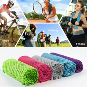 5 Pack Ice Cold Instant Cooling Towel Running Jogging Gym Chilly Pad Sports Yoga - Picture 1 of 12