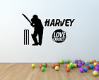 Personalised Cricketer Batsman - Any Name - Vinyl Wall Art Sticker Decals (sp22)