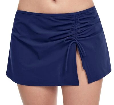 PROFILE BY GOTTEX SWIMSUIT RUCHED Slit Skirt SIZE: 8 NAVY BLUE NEW - Image 1 of 4