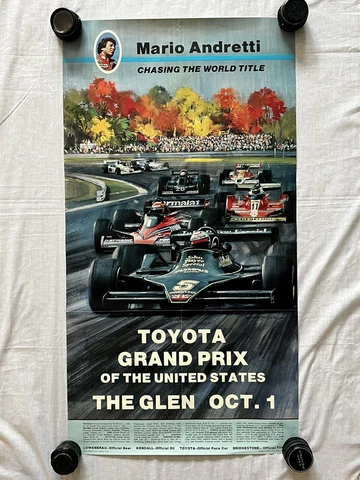 Vintage 1978 F-1 U.S. Grand Prix Poster, Mario Andreotti Toyota Grand Prix US Cover
