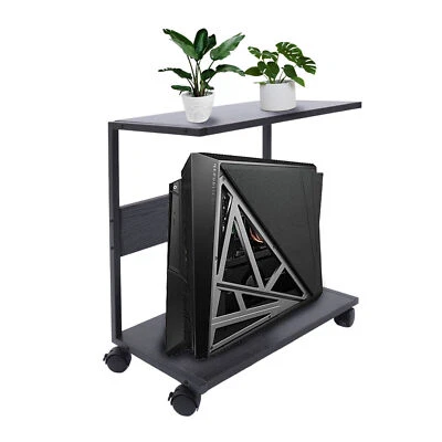 Computer Tower Stand Under Desk PC CPU Stand with Lockable Caster Wheels 2-Layer - Image 1 of 4