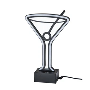 10 In. Black Infinity Neon Martini Glass Table/Wall Lamp - Picture 1 of 12