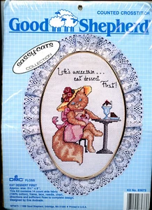 Good Shepherd - Eat Dessert First - Sassy Cats Collection - Cross Stitch Kit 1988 - Bild 1 von 2