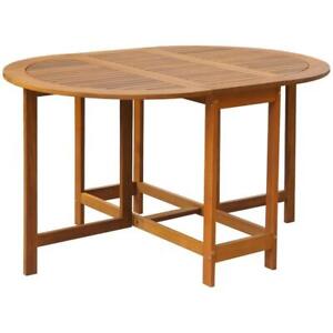 Acacia Wood Dining Room Kitchen Drop Leaf Extendable Folding Dining Table