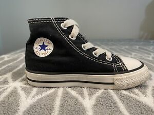 Converse All Star Chuck Taylor Black High Top Sneakers Infants 7J231 Size 7
