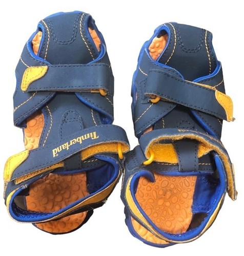 Scarpe da passeggio con cinturini per bambini di Timberland taglia 13 blu scuro arancione