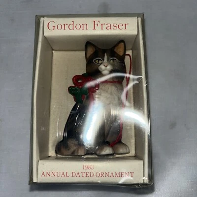 Cat Figurine Schmid Gordon Fraser 1983 Porcelain Ornament - Image 1 of 4
