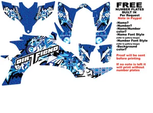 KIT GRÁFICO QUEMADOR DFR LATERALES/GUARDABARROS AZULES YAMAHA YFZ450 YFZ 450 - Imagen 1 de 2