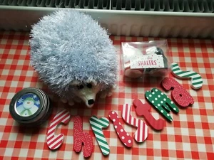 Christmas Bundle/Hedgehog/Santa +Penguin Salt+Pepper/Snowman Candle/Wood Letters - Picture 1 of 12