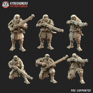 Japanese Monk Arquebus x6, Kyoushuneko, Wargames Japanese Feudal Miniatures - Picture 1 of 1