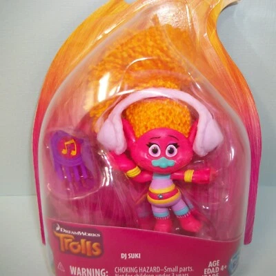 DreamWorks Trolls Película DJ SUKI Mini Figura Auriculares Peine Paquete Nuevo en Paquete DEFECTOS Foto 1 de 4