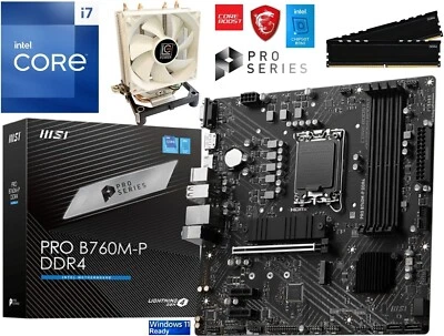 PC Aufrüstkit Intel Core i7-14700 bis 64GB DDR4 mit TPM 2.0 MSI PRO B760M-P - Bild 1 von 4
