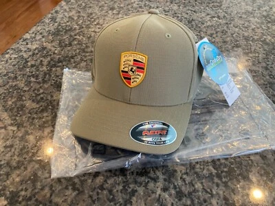 PORSCHE DESIGN NEW FOR 2024 FLEX FIT CLASSIC CRESTED TAUPE HAT. NIB. NEW COLOR!! - Image 1 of 4