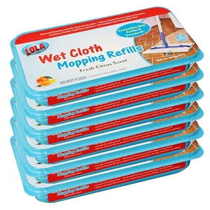 LOLA Wet Floor Mopping Pad Refills, Includes Scrubbing Strip, Disposable - 72 CT - Picture 1 of 6