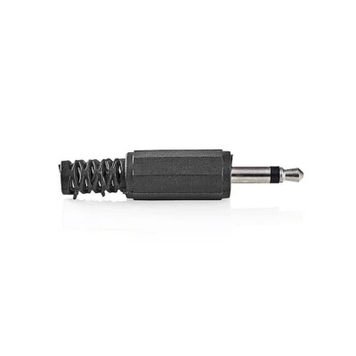 ELCART 2 PEZZI CONNETTORE MINIJACK MONO 3,5 MM JACK AUDIO A SALDARE CON GUIDACAVO NERO