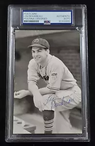 LOU BOUDREAU Signed Real Photo Postcard-HALL OF FAME-CLEVELAND INDIANS-PSA - Picture 1 of 4