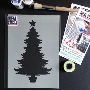 Navidad Tienda Pantalla Ventana Plantillas Árbol Artesanía Pintura Reutilizable - Imagen 1 de 6