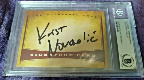NIRVANA KRIST NOVOSELIC SIGNED CUSTOM CARD FULL SIGNATURE BECKETT BAS SLAB RARE Cover