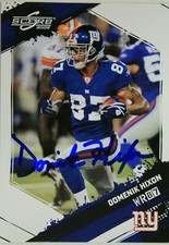 Domenik Hixson New York Giants 2009 Panini Donruss Score Autographed Card #195