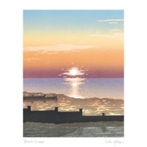 Beach Sunset - Blank Fine Art Greeting / Birthday Card - Bay Coast Sea Dusk Sky