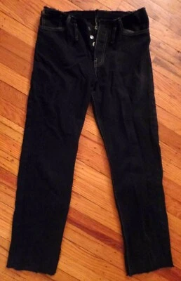 Vintage LEVIS STRAUSS Black Bootcut Jeans Size seems Small (No Waistband) - Image 1 of 4