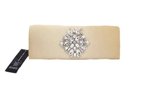 Womens INC I.N.C. International Concepts Nichkole Gold Evening Satin Clutch bag - Picture 1 of 7