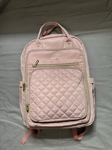 Pink Quilted Laptop Backpack with Pink Handles and Charger - Picture 1 of 7
