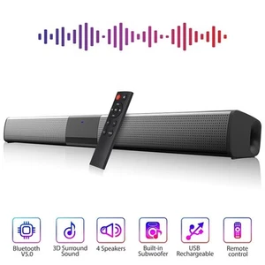 Barra de Sonido Bluetooth Cable Inalámbrico Bajo Subwoofer Home Theater TV Altavoz Control Remoto - Imagen 1 de 13