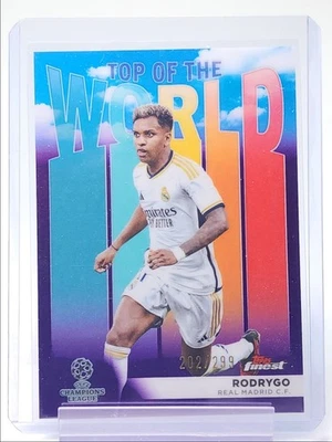 RODRYGO 2023 TOPPS FINEST UEFA TOP OF WORLD PURPLE REFRACTOR /299 Q5451 - Image 1 of 2