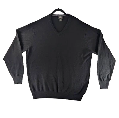 Jos. A. Bank Sweater Mens Sz 2XT Black 100% Italian Merino Wool Pullover V-Neck - Image 1 of 4