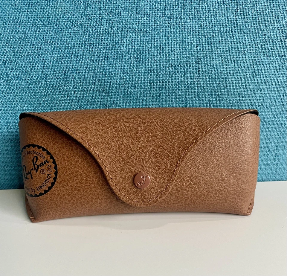 Vintage Ray-Ban Soft Case Brown Textured Snap Closure with Cleaning Cloth  - Image 1 of 4