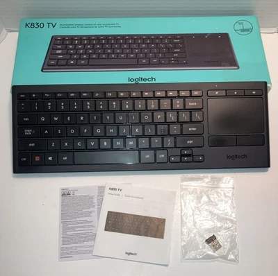 Logitech K830 TV Illuminated Wireless Bluetooth Keyboard w/ Trackpad & Dongle - Image 1 of 4