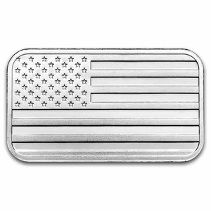 1 oz Silver Bar - American Flag Design - Picture 1 of 2