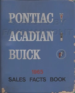 Buick Pontiac 1965 y Acadian libro de datos de ventas opciones canadienses accesorios especificaciones - Imagen 1 de 2