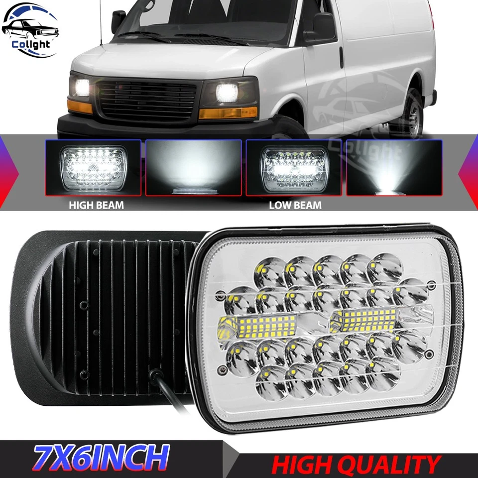 Faro LED de haz alto/bajo DOT 5x7"7x6" para GMC Van Safari Savana 1500 2500 3500  Foto 1 de 4